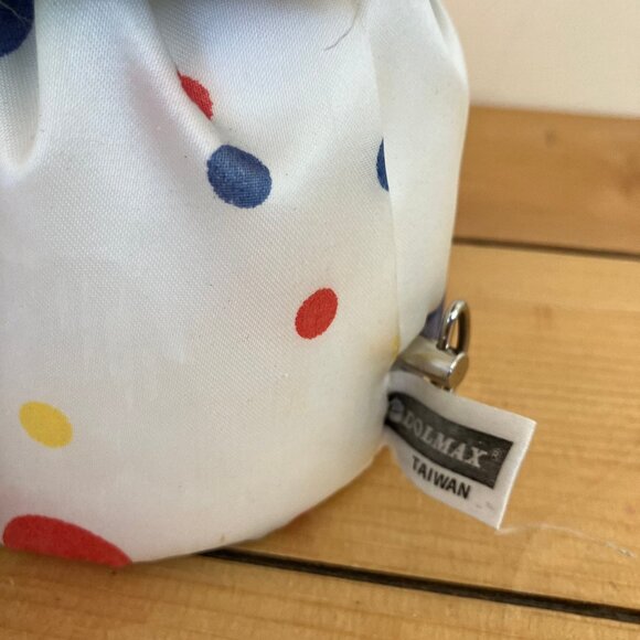 Dolmax Polka Dot Happy Clown Doll Shelf Sitter Vintage 70s Toy Rainbow 14" Tall - Picture 5 of 9